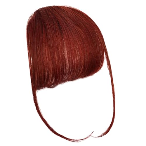Bang-Extensions Clip-Echthaar, Clip-on-Pony-Echthaar - Clip on Air Bangs Französischer Pony,Französischer Pony zum Anklipsen, stilvolle Fransen-Haarteile in natürlichen Farben für Mädchen, von BROJAQ