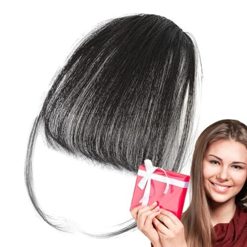 Clip-in-Pony-Echthaar, Bang-Clip-in-Echthaar - Französischer Pony-Clip auf künstlichen Ponyfransen,Naturfarbene Fransen-Haarteile, stilvolle Haarverlängerung mit ordentlichem Pony für Mädchen Clip-in-Pony-Echthaar, Bang-Clip-in-Echthaar - Französischer Pony-Clip auf künstlichen Ponyfransen,Naturfarbene Fransen-Haarteile, stilvolle Haarverlängerung mit ordentlichem Pony für Mädchen von BROJAQ