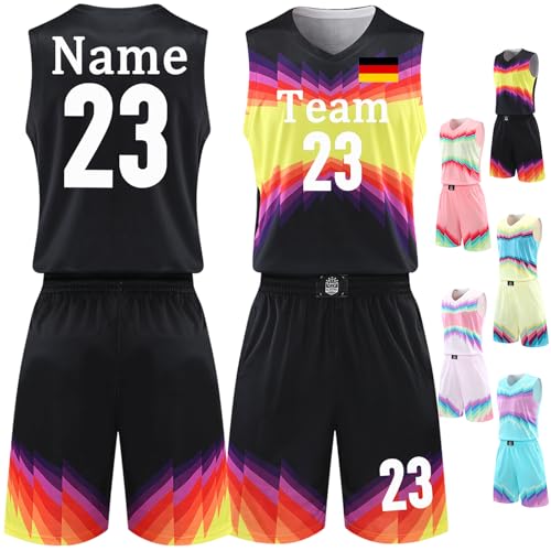 BROKANER Benutzerdefinierte Basketball Trikot Tshirt und Shorts Kinder Herren Personalisiert Basketball Jersey Basketball ärmellose Anzug Basketball Sportbekleidung von BROKANER