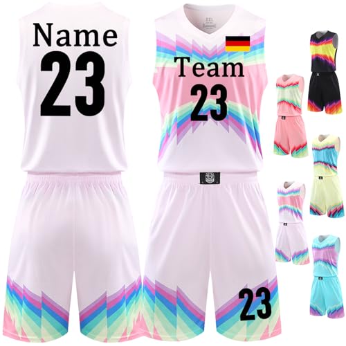 BROKANER Benutzerdefinierte Basketball Trikot Tshirt und Shorts Kinder Herren Personalisiert Basketball Jersey Basketball ärmellose Anzug Basketball Sportbekleidung von BROKANER