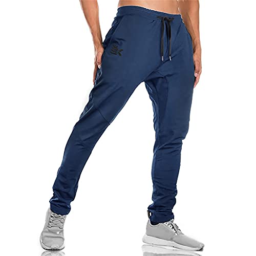 BROKIG Herren-Jogginghose für Fitnessstudio, lockere Passform, Laufhose, Trainingshose mit Doppeltaschen, navy, 31-35 von BROKIG