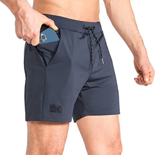 BROKIG Herren Sport Shorts Schnell Trocknend Kurze Hose Sporthose Trainingsshorts für Laufsport(Dunkelgrau,XL) von BROKIG