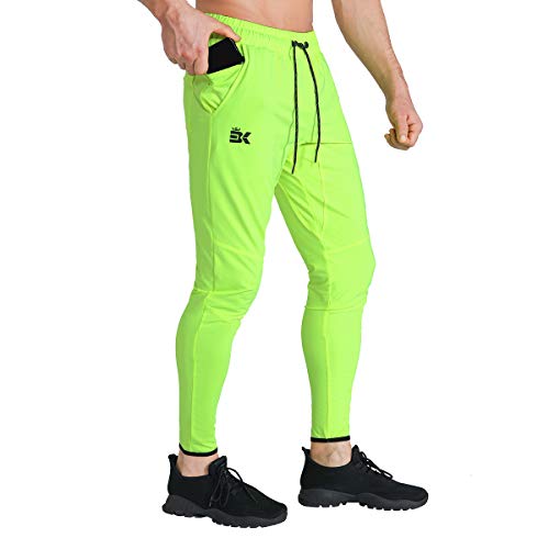 BROKIG Leichte Jogginghose Herren Jogger für Herren,Trainingshose,Elastische Sporthose Trousers(Neon Green,M) von BROKIG