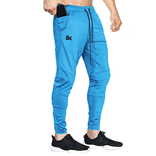 BROKIG Leichte Trainingshose für Herren, elastisch, für Fitnessstudio, Laufen, Jogger, blau, 31-35 von BROKIG