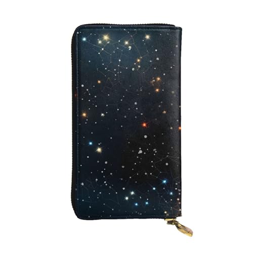 BROLEO Constellation Star Clusters Galaxies Picture Leather Long Clutch Wallet for Fashionable Girls and Women - Durable, Stylish and Functional, Schwarz , Einheitsgröße von BROLEO