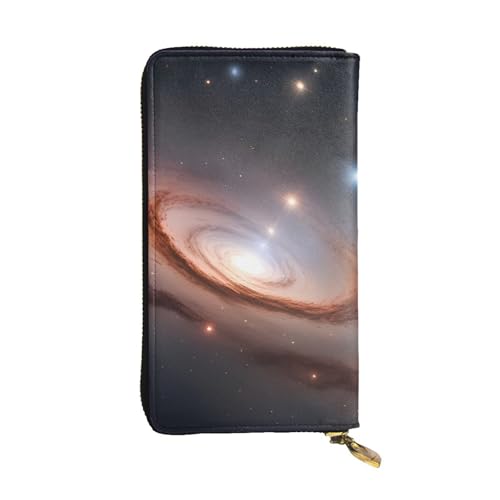 BROLEO Constellation Star Clusters Galaxies Picture Leather Long Clutch Wallet for Fashionable Girls and Women - Durable, Stylish and Functional, Schwarz , Einheitsgröße von BROLEO