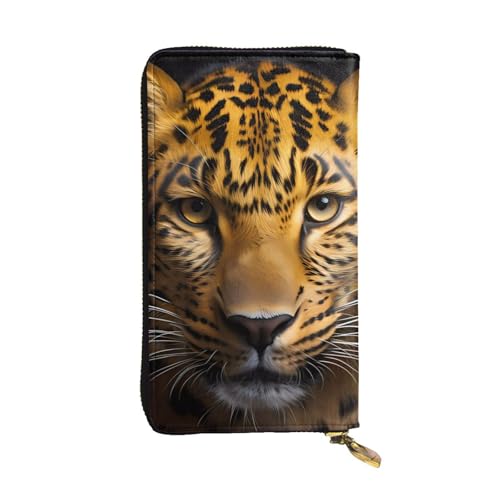 BROLEO Die lange Clutch-Geldbörse aus Leder mit tiefen Augen und Leopardenmuster für modische Mädchen und Frauen – langlebig, stilvoll und funktional, Schwarz , Einheitsgröße von BROLEO