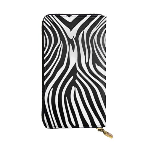 BROLEO Geldbörse aus Leder – stilvolle und langlebige Geldbörse für Damen mit mehreren Fächern und Reißverschluss-Design, Zebra-Druckbild von BROLEO