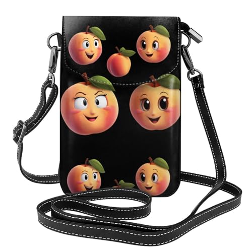 BROLEO Kleine Damen-Umhängetasche, Leder, mit Pfirsichdruck, wasserdicht und langlebig, Pink und Zartes Pfirsichmuster BROLEO Kleine Damen-Umhängetasche, Leder, mit Pfirsichdruck, wasserdicht und langlebig, Pink und Zartes Pfirsichmuster von BROLEO