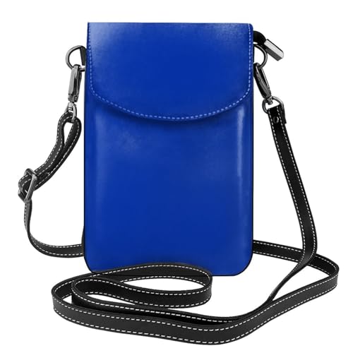 BROLEO Kleine Handy-Geldbörse, 19,3 x 12,4 cm, Königsblau, Leder, Crossbody-Klappe, Handytasche für Damen, perfekt für Spaziergänge, Camping von BROLEO