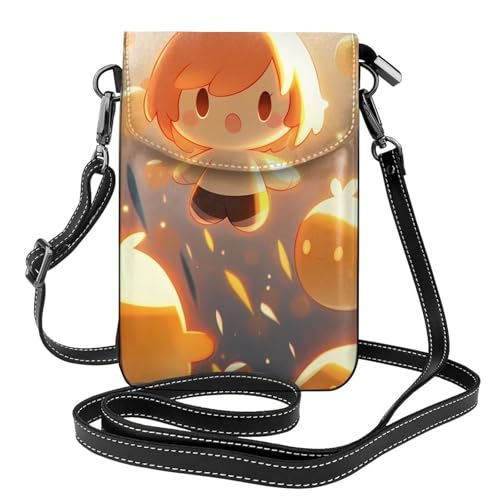 BROLEO Kleine Leder-Umhängetasche für Damen, mit gelbem Ei-Druck, wasserdicht und langlebig von BROLEO