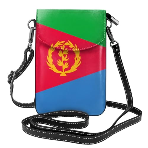 BROLEO Kleine Umhängetasche aus Leder mit eritreischer Flagge, wasserdicht und langlebig von BROLEO