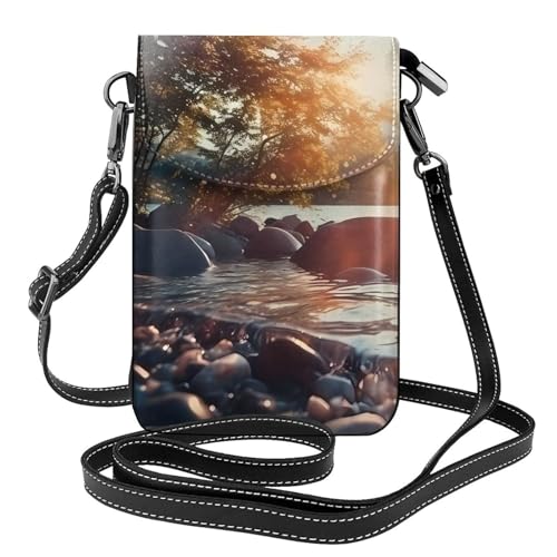 BROLEO Kleine Umhängetasche für Damen, Motiv: Sonnenuntergang, Stream-Druck, wasserdicht, langlebig von BROLEO