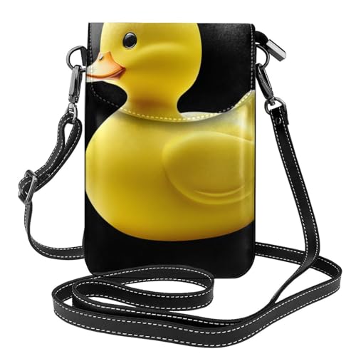 BROLEO Kleine Umhängetasche für Damen, flache Öffnung, kleine gelbe Ente bedruckt, wasserdicht, langlebig von BROLEO