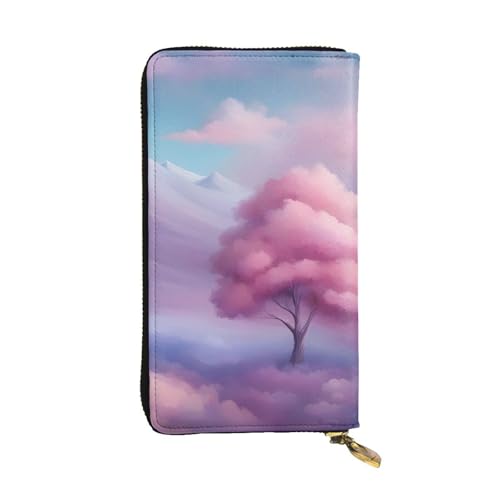 BROLEO Lange Clutch-Geldbörse aus Leder in Blau, Rosa und Lila, Pastellfarben, langlebig, stilvoll und funktional, Schwarz , Einheitsgröße von BROLEO