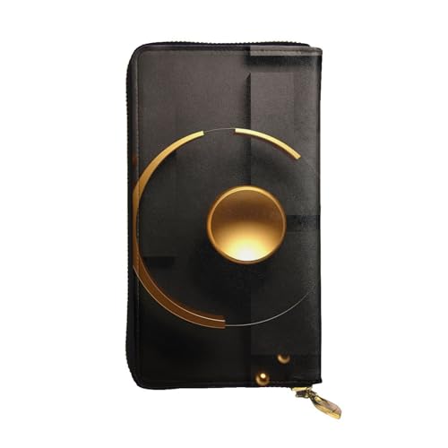 BROLEO Lange Clutch-Geldbörse aus Leder mit schwarzem und goldenem Hintergrund, langlebig, stilvoll und funktional, Schwarz , Einheitsgröße von BROLEO