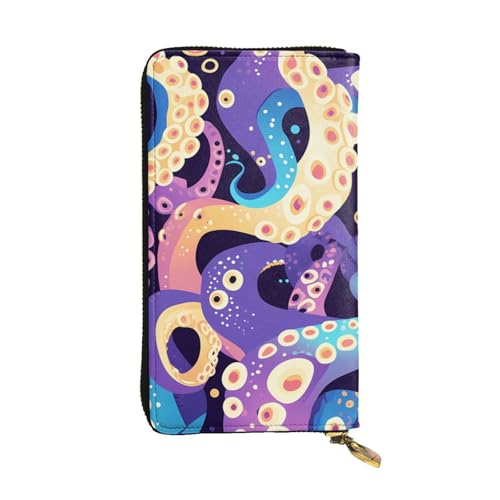 BROLEO Octopus Tentacles (1) Picture Leather Long Clutch Wallet for Fashionable Girls and Women - Durable, Stylish and Functional, Schwarz , Einheitsgröße von BROLEO