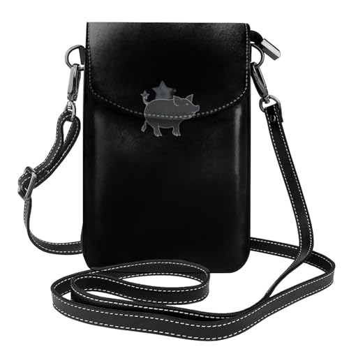 BROLEO Pig On The Star Printing Small Leather Women'S Crossbody Flip Phone Bag, Waterproof And Durable von BROLEO