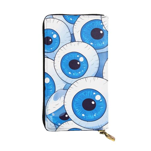 BROLEO Rounded Eyeballs Picture Leather Long Clutch Wallet for Fashionable Girls and Women - Durable, Stylish and Functional, Schwarz , Einheitsgröße von BROLEO