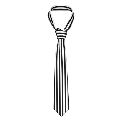 BROLEO Schwarz & Weiß Streifen Herren Krawatte - Weich, bequem und langlebig Geeignet für Business, Alltag, Arbeit, Schwarz , One size von BROLEO