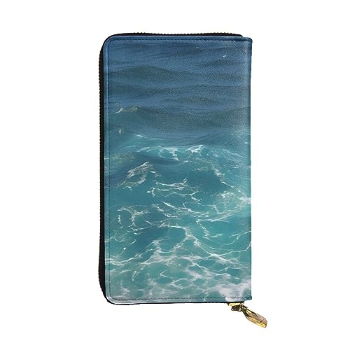 BROLEO The Deep Ocean Prints Leder-Clutch-Geldbörse für modische Mädchen und Frauen – langlebig, stilvoll und funktional, Schwarz , Einheitsgröße von BROLEO
