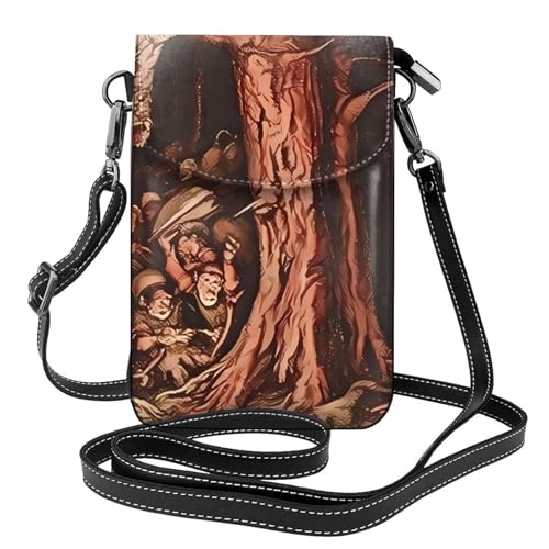BROLEO The Man In The Treehouse Printing Small Leather Women'S Crossbody Flip Phone Bag, Waterproof And Durable von BROLEO