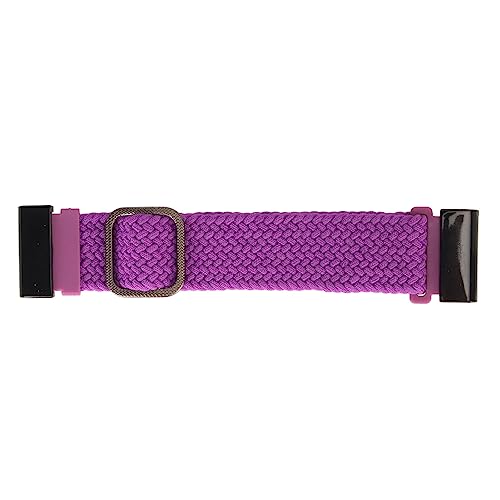 BROLEO Uhrenarmband, Schweißabsorbierend, 22 Mm Dehnbar, 26 Mm Schnallenverschluss, Geflochtenes Sport-Nylon-Uhrenarmband für Herren (Purple) von BROLEO