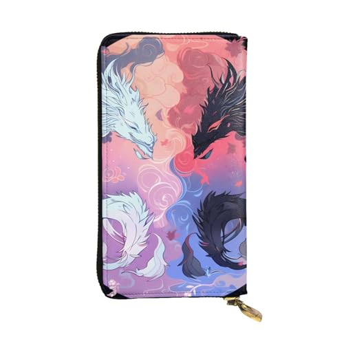 BROLEO Yin Yang Sky Picture Leather Long Clutch Wallet for Fashionable Girls and Women - Durable, Stylish and Functional, Schwarz , Einheitsgröße von BROLEO