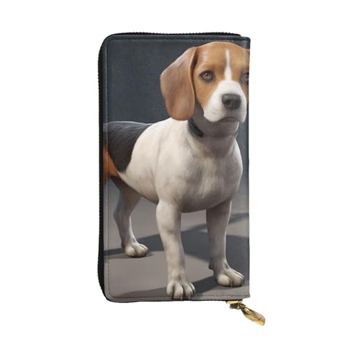BROLEO ovely Pet Dog Beagle Picture Leather Long Clutch Wallet for Fashionable Girls and Women - Durable, Stylish and Functional, Schwarz , Einheitsgröße von BROLEO