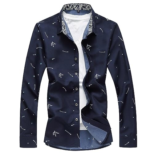 Hawaii Hemd Männer,Herren Hemd Mit Pfeil Und Bogen Aufdruck Langärmelig Slim Fit Hemden Lässige Button Down Hemden Stilvolle Hemden Business Hemden Party Hawaii Hemden Hemden Urlaubs Strand Hemden von BROLEO