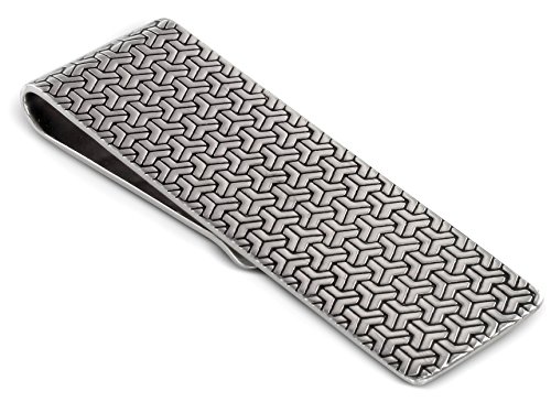 BROOKER Geldscheinklammer Silber schwarzes Muster von Brooker