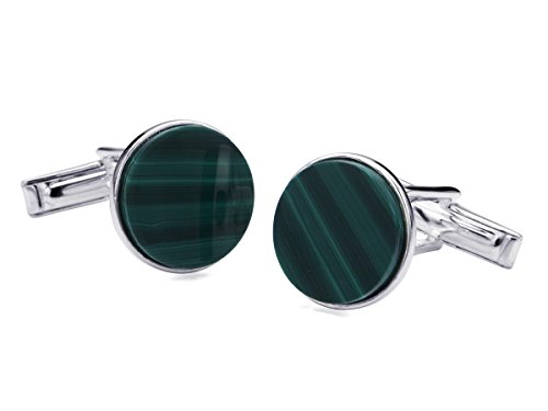 BROOKER Manschettenknöpfe Malachit Silber von BROOKER Fine Cufflinks