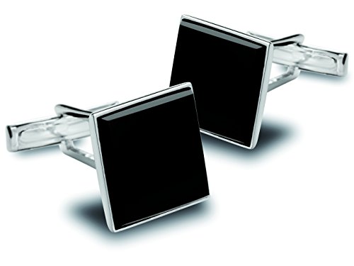 BROOKER Manschettenknöpfe mit quadratischer Onyx-Applikation von BROOKER Fine Cufflinks