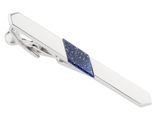BROOKER Krawattenklammer Lapis-Einlage Silber poliert von BROOKER Fine Cufflinks