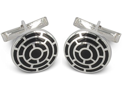 BROOKER Manschettenknöpfe Onyx Silber von BROOKER Fine Cufflinks