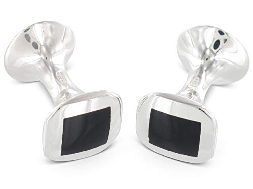 BROOKER Manschettenknöpfe Onyx Silber von BROOKER Fine Cufflinks