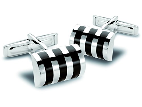 BROOKER Manschettenknöpfe Onyx Silber von Brooker