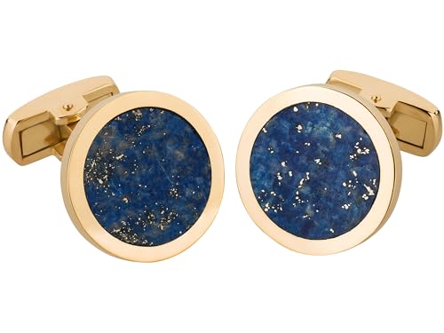 BROOKER Manschettenknöpfe Silber Lapislazuli vergoldet rund von Brooker