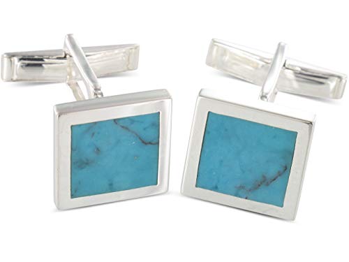 BROOKER Manschettenknöpfe Türkis Silber von Brooker
