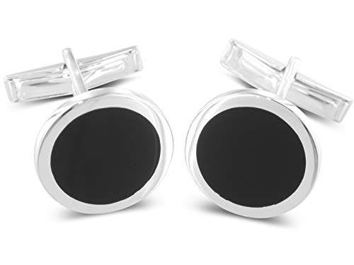 BROOKER Manschettenknöpfe mit runder Onyx-Applikation von Brooker