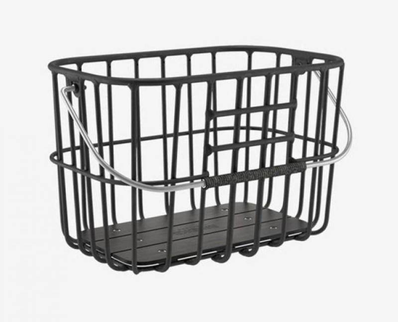 BROOKS ENGLAND Fahrradkorb BROOKS Hoxton Basket Black - eleganter Fahrradkorb 25 Liter aus Alumin von BROOKS ENGLAND