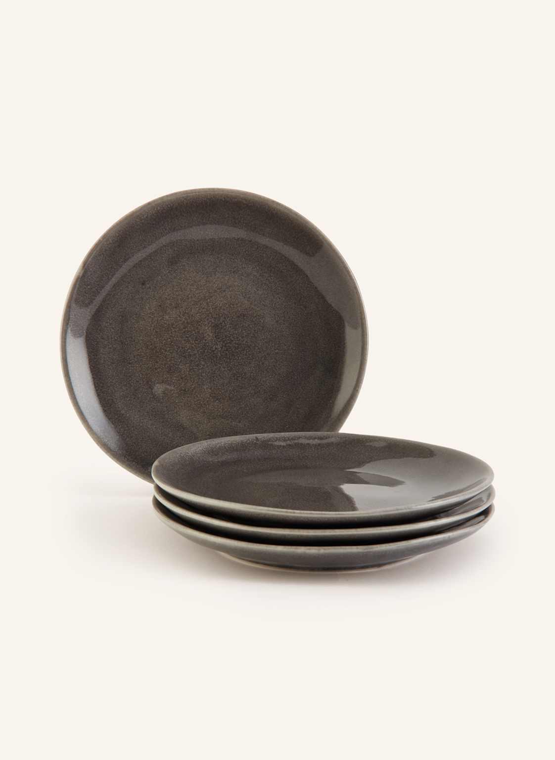 Broste Copenhagen 4er-Set Desserteller Nordic Rain grau von BROSTE COPENHAGEN