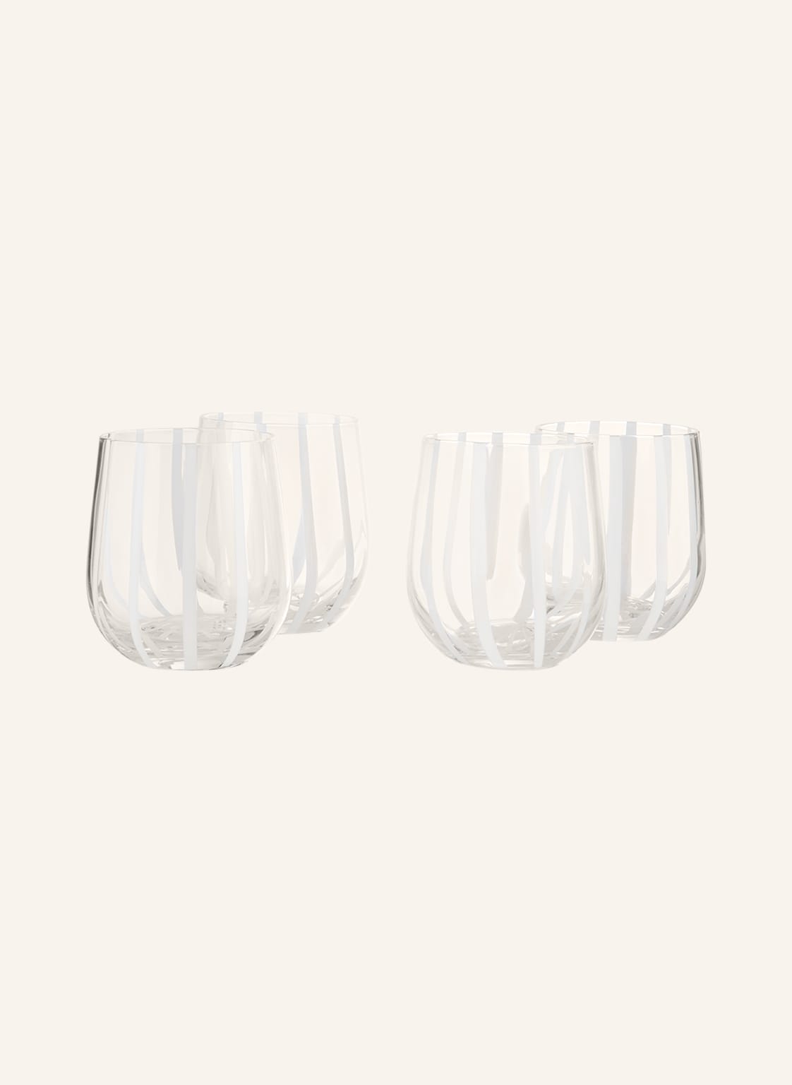Broste Copenhagen 4er-Set Trinkgläser Stripe transparent von BROSTE COPENHAGEN