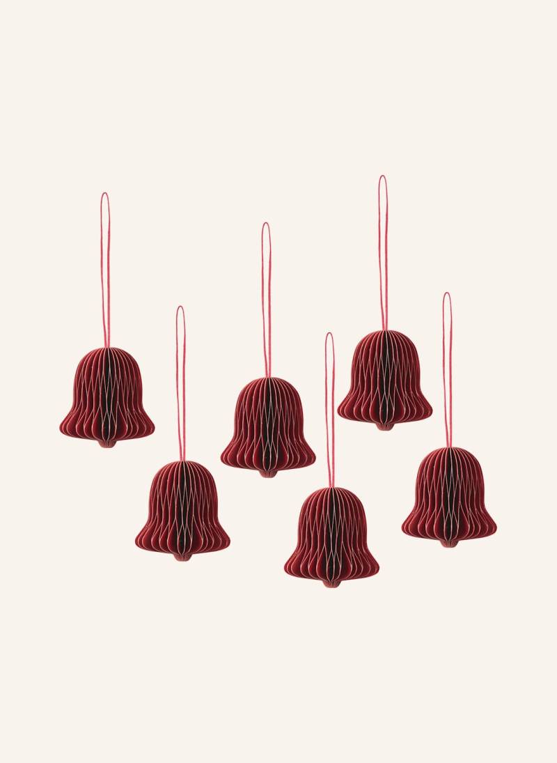 Broste Copenhagen 6er-Set Weihnachtskugeln Chime Bell rot von BROSTE COPENHAGEN