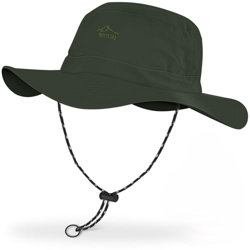 BROTOU Sonnenhut UV Schutz UPF 50+ Boonie Hut mit Breiter Krempe, Faltbar Safari Wanderhut Fischerhut Sonnenschutz & Wasserdicht Wanderhut Buschhut Sommerhut für Outdoor und Bergsport Herren Damen von BROTOU