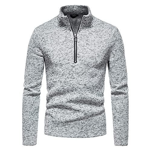 Sweatshirt Herren Einfarbig Halber Reißverschluss Stehkragen Pullover Herren Slim Fit Urban Temperament Casual Sweatshirt Herren Langarm Mode Pullover Herren B-Light Grey XL Sweatshirt Herren Einfarbig Halber Reißverschluss Stehkragen Pullover Herren Slim Fit Urban Temperament Casual Sweatshirt Herren Langarm Mode Pullover Herren B-Light Grey XL von BROZZY