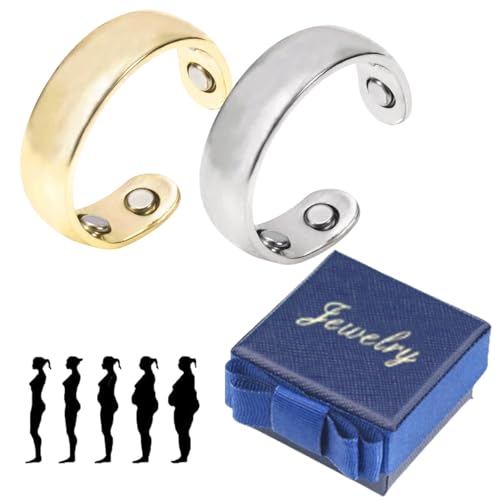 Sömni Ring, Sömni Ring Damen Wechseljahre, MagnetfeldtherapieRing, Gesundheitsring, Magnetring Damen Wechseljahre, Reduziert Stress und Angstgefühle Verbessert Dieschlafqualität (Silber + Gold) von BRTNUP