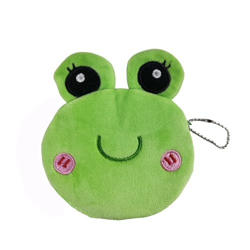 BRTOO Niedliche Münzgeldbörse, Plüschtier-Münztasche, klein, lustig, Kawaii-Geldbörse mit Reißverschluss, Mini-Geldbörse, Hai-Tasche für Damen und Mädchen, Bullfrogs, Qute von BRTOO