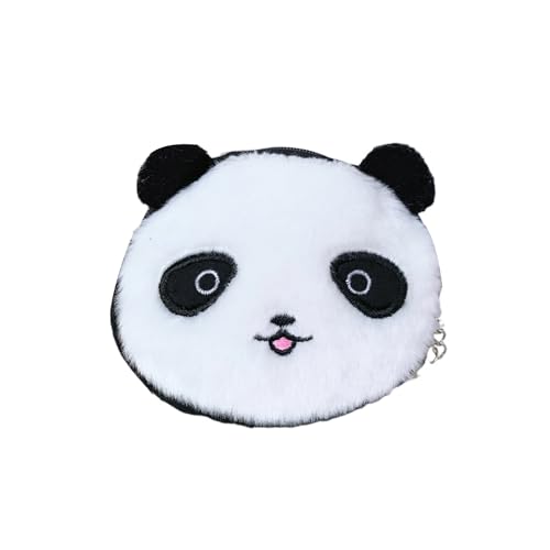 BRTOO Niedliche Münzgeldbörse, Plüschtier-Münztasche, klein, lustig, Kawaii-Geldbörse mit Reißverschluss, Mini-Geldbörse, Hai-Tasche für Damen und Mädchen, panda, Qute von BRTOO