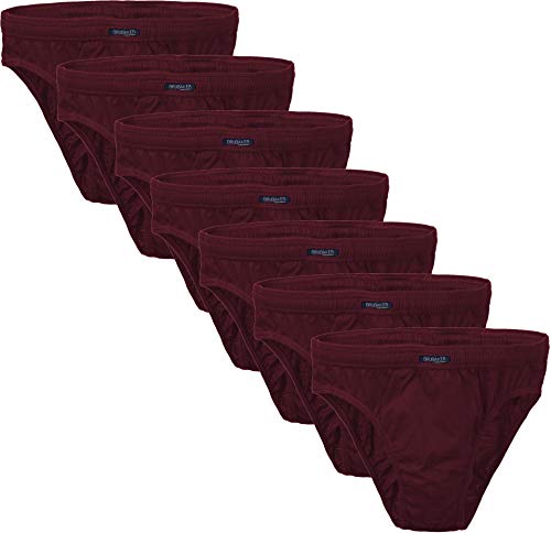 BRUBAKER 7er Pack Herren Slips 100% Baumwolle Bordeaux Rot Gr. XL von BRUBAKER